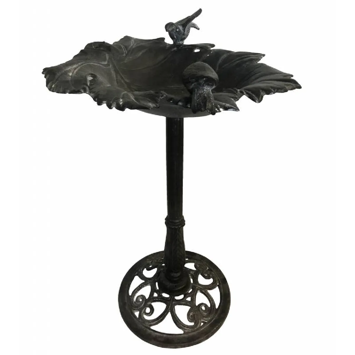 Comparer les prix de Géant Bain à Oiseaux Feuille Mangeoire Abreuvoir sur Pied en Fonte Grise