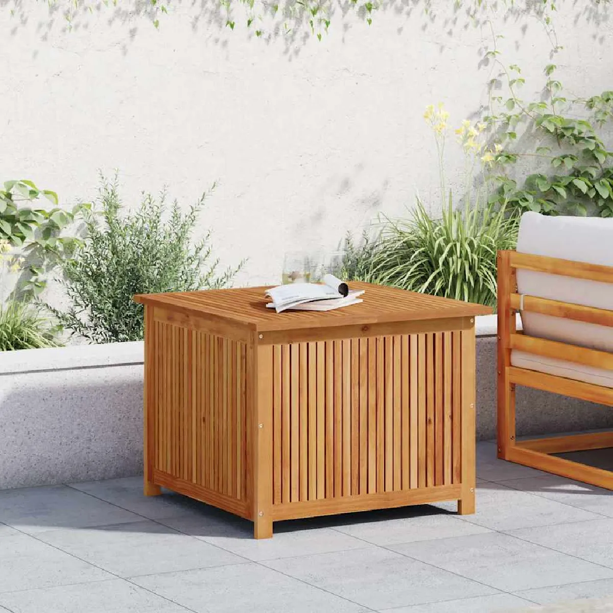 vidaXL Boîte de rangement de jardin 75x75x58 cm bois massif dacacia 319706 - vue 5