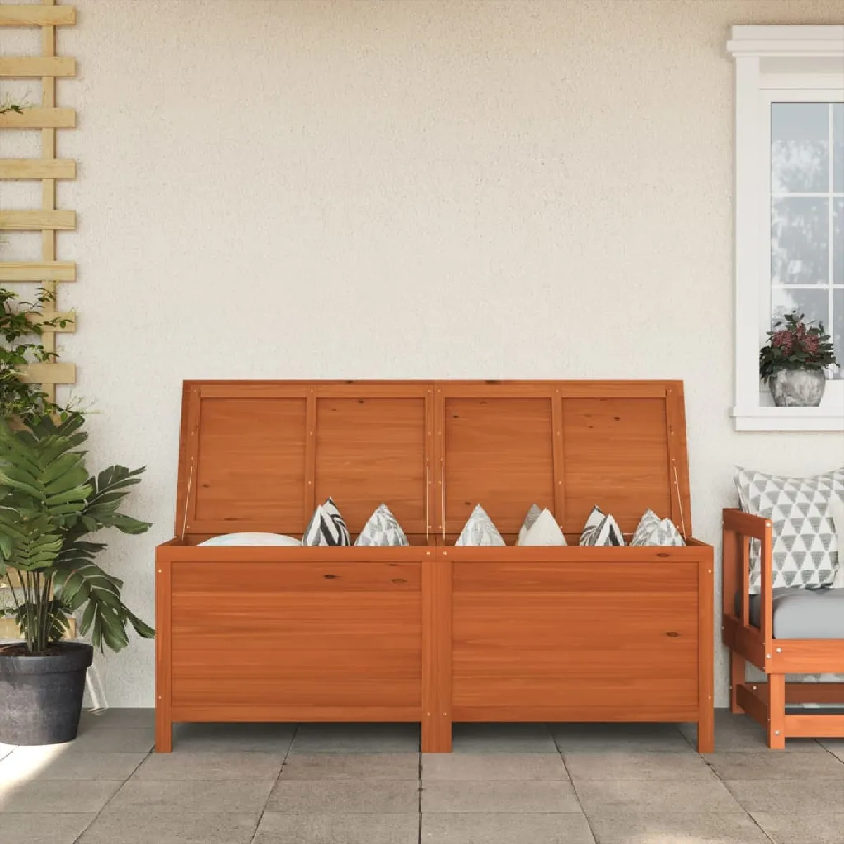 Vidaxl Boîte rangement jardin 150x50x56,5 cm - vue 1