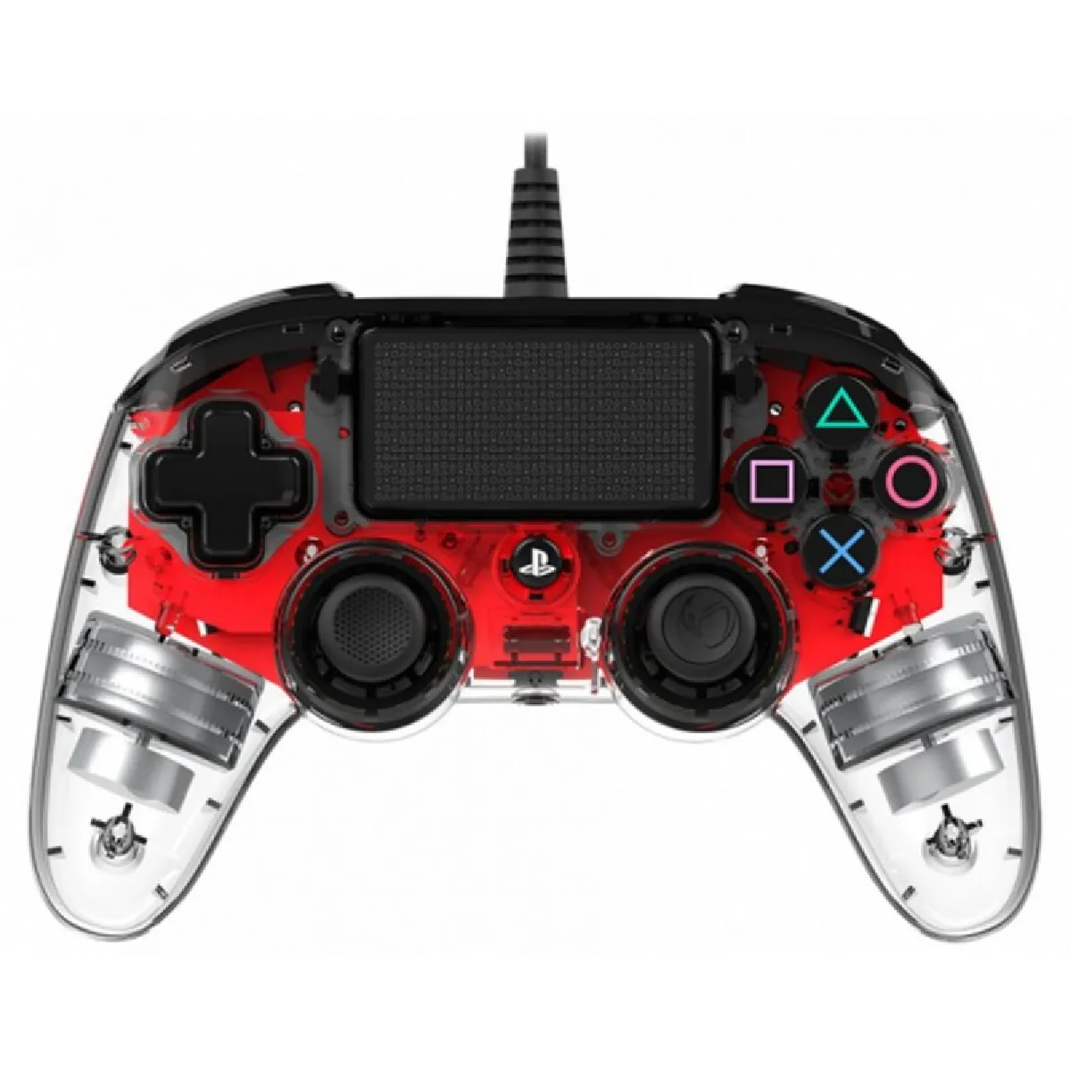 Nacon Rouge Manette Filaire Officielle Ps4 Compact Transparente