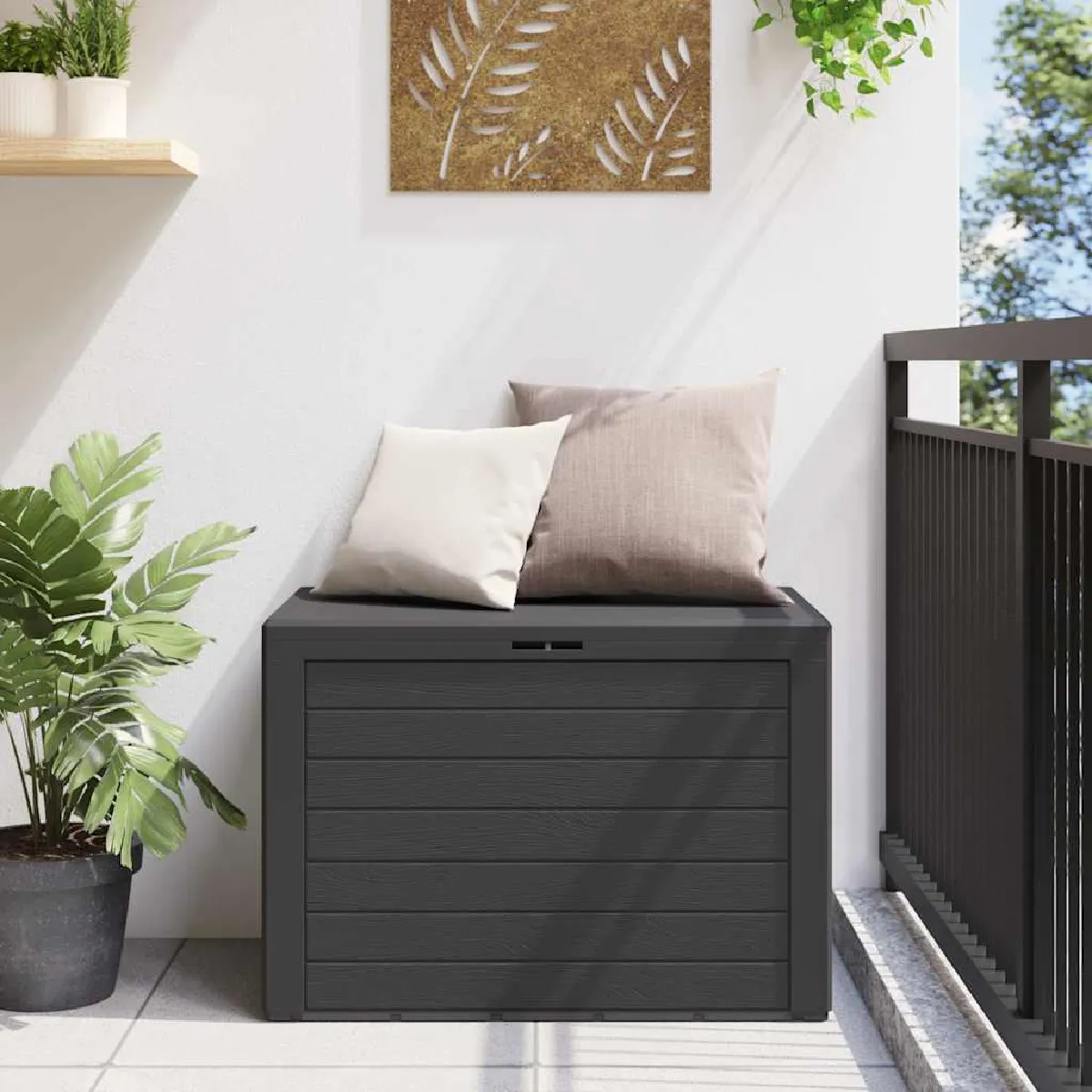 Vidaxl Boîte de rangement de jardin Anthracite78x44x55 cm 49444