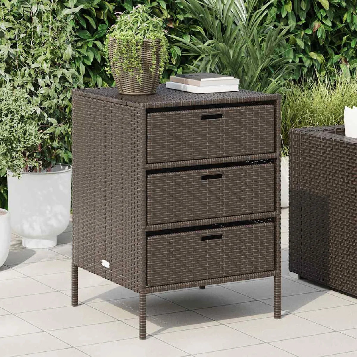 vidaXL Armoire de rangement de jardin - 80 cm - Marron