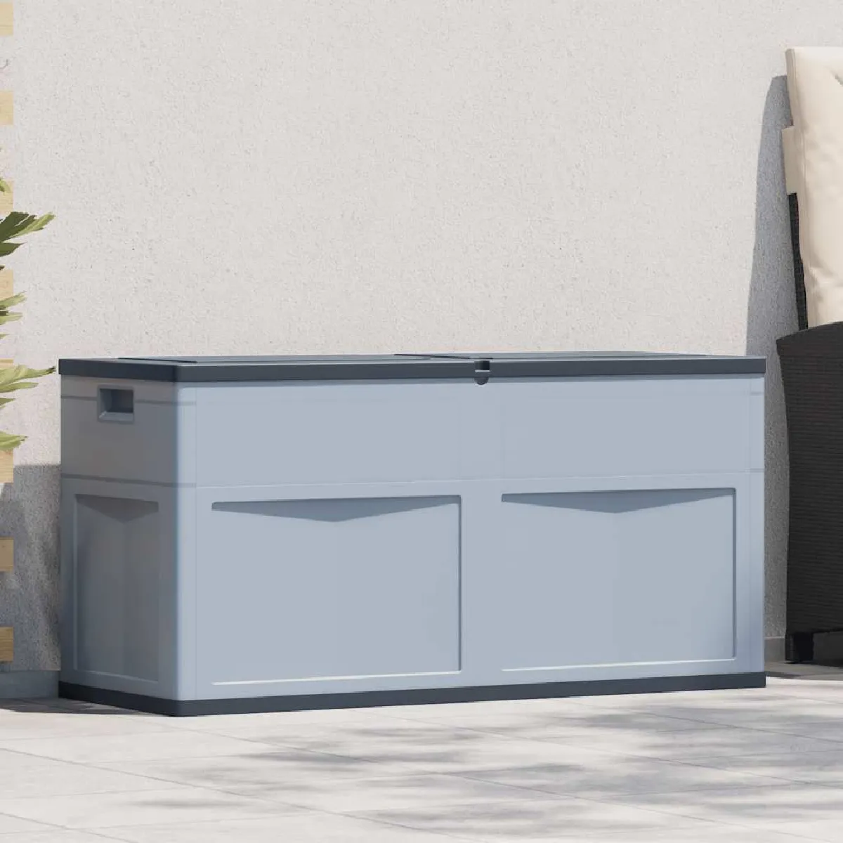 Vidaxl Noir Boîte De Rangement De Jardin 320 L Gris - Image 3