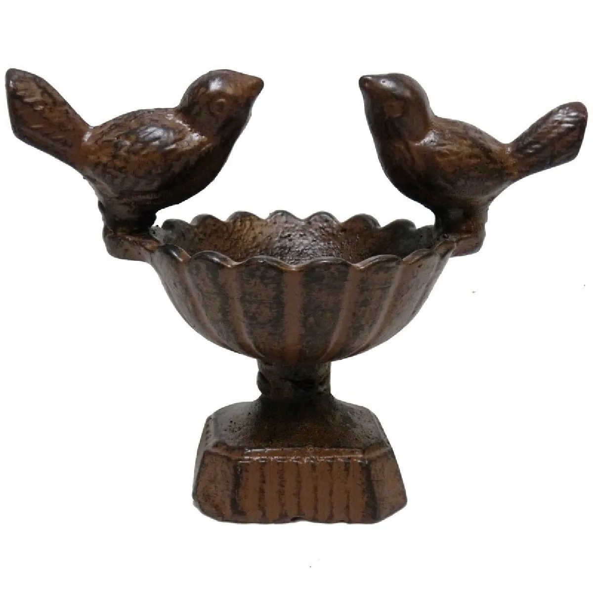 Comparer les prix de Petite Vasque en Fonte Marron Bain à Oiseaux ou Mangeoire à Oiseau Vide Poche Cendrier 9x13,5x16,5cm