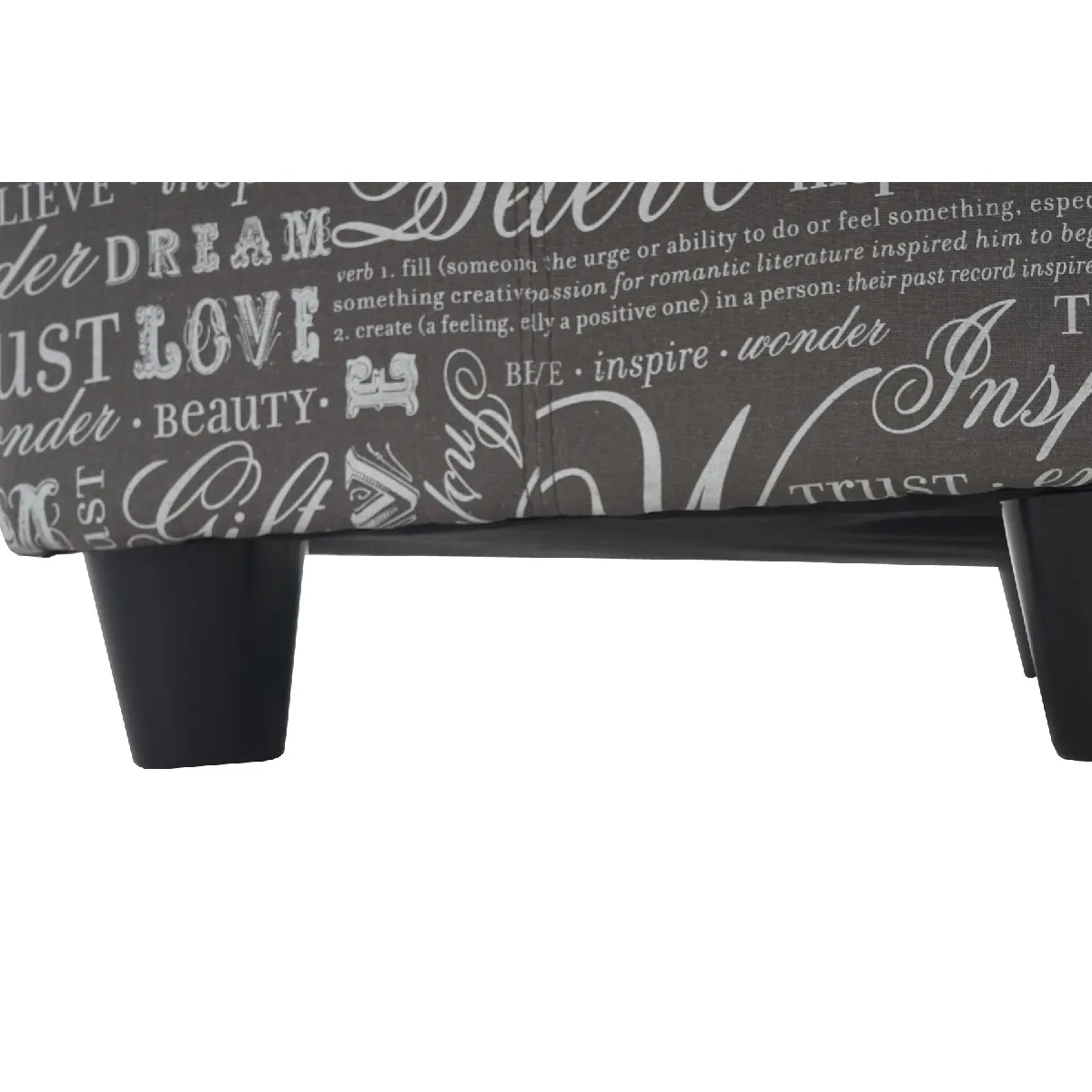 Banc Coffre Mendler Kriens XXL - 180x45x45 Cm - Similicuir Noir Mat - Banquette Rangement Salon