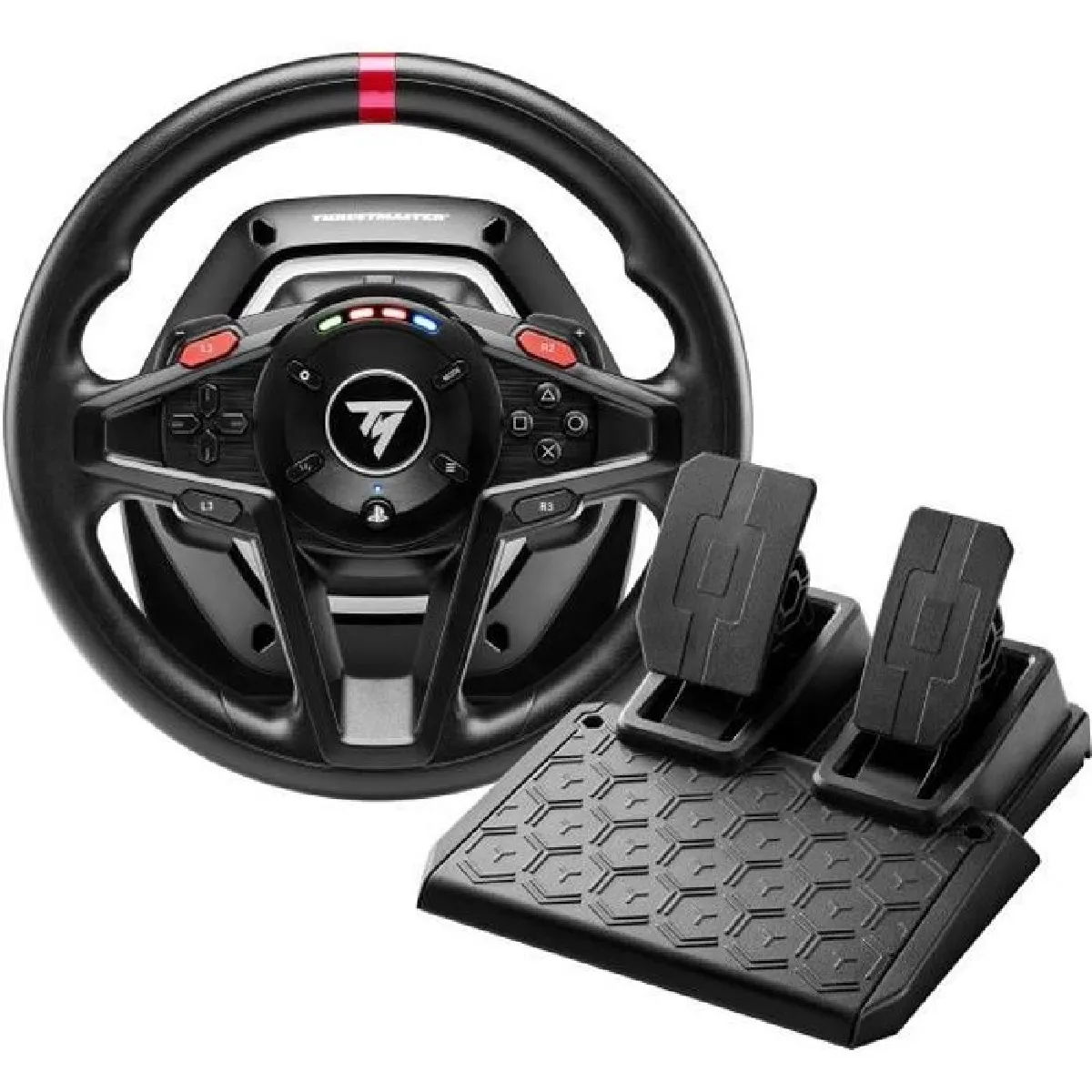 Thrustmaster Noir Et Gris Volant Gaming De Course À Retour De Force T128 + Pédales Magnétiques Pour Ps4/Ps5/Pc - Image 3