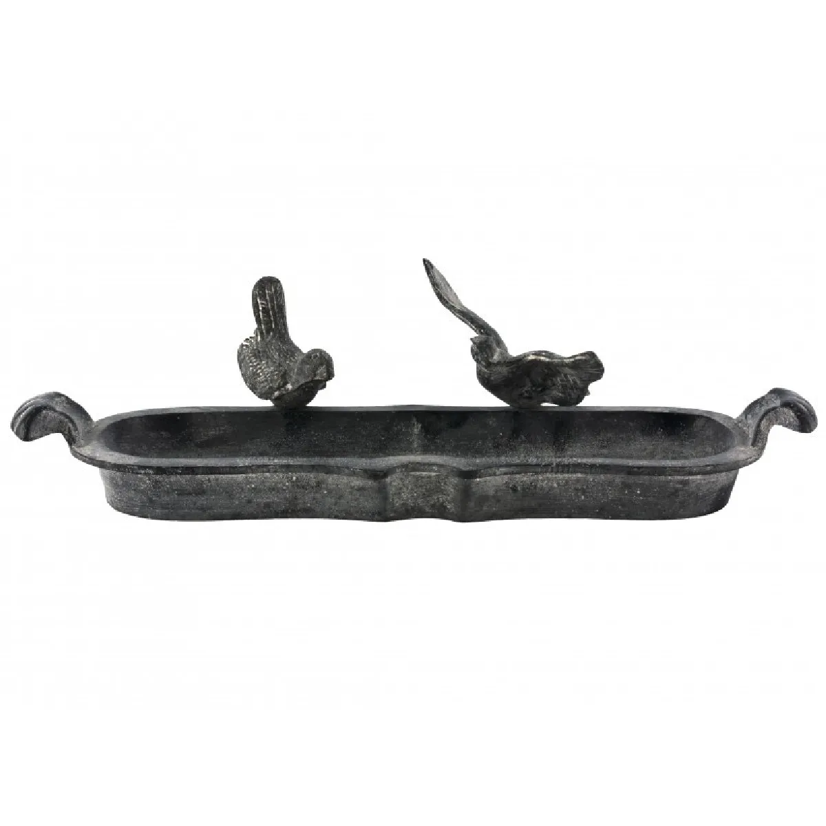 Meilleurs prix pour Bain Oiseaux Mangeoire a Oiseau Abreuvoir Jardinière Porte Plante Vide Poche en Fonte Patinée Grise 11x12x44cm