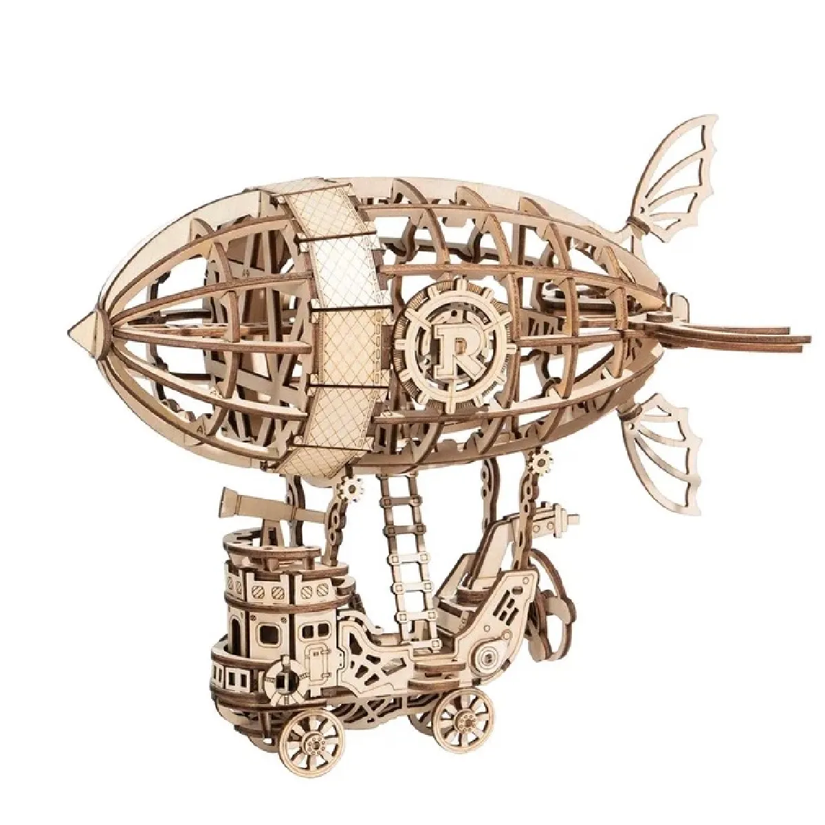 Robotime Marron Maquette En Bois De Dirigeable Steampunk - Artisanat Unique - Neuf - Image 4