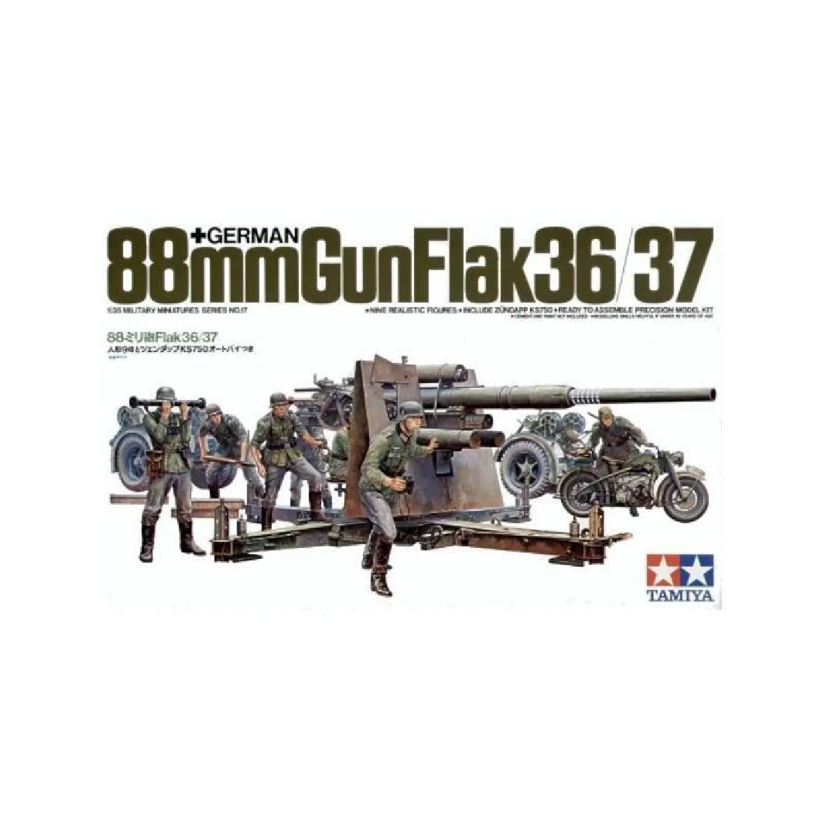 TAMIYA  maquette canon German 88mm Flak 36/37 1/35