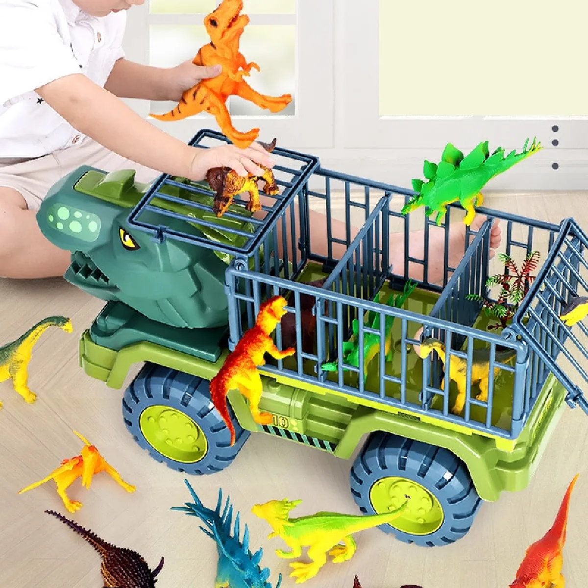 Voiture radiocommandée dinosaure