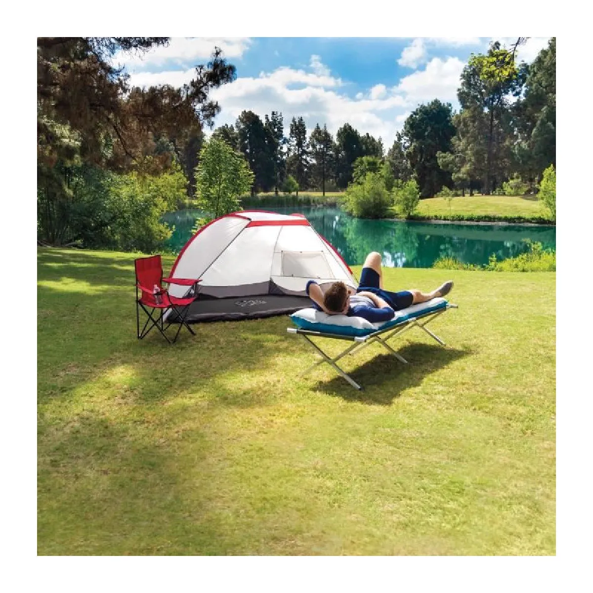 Matelas Gonflable 1 Personne Avec Pompe Intégrée, Cadre De Lit Camping, Capacité 136 Kg, Dimensions 188x99x61 Cm, Neuf