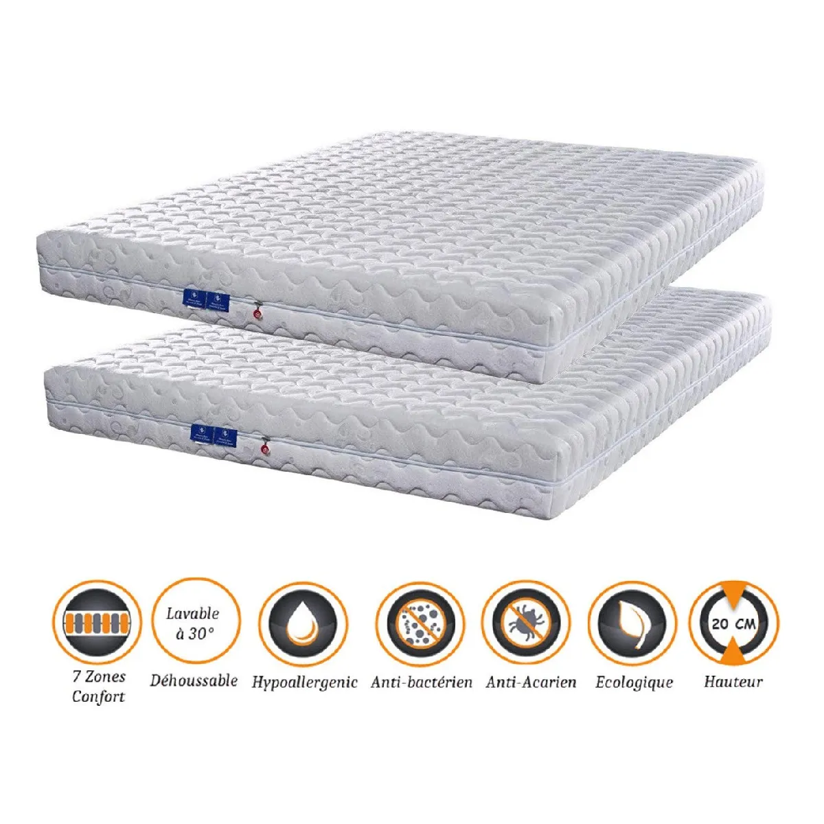 Nuits d'Or Pink Diamond - Lot de 2 Matelas Nuits d'Or Pink Diamond - Lot de 2 Matelas