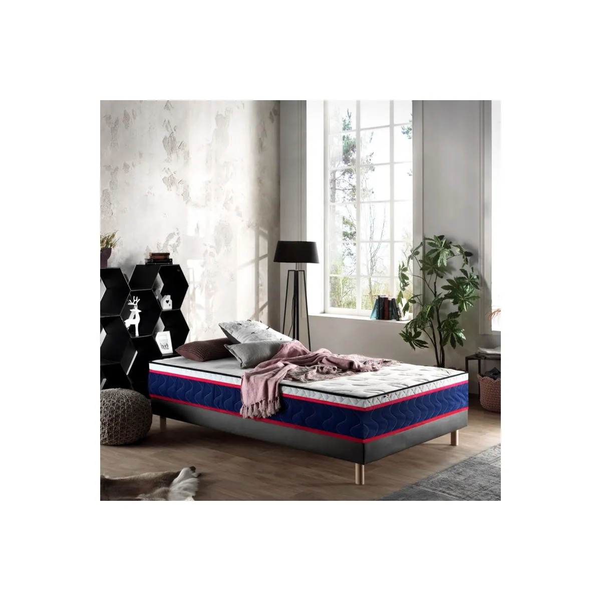 INCROYABLE LITERIE Hanae 90x190cm - effet surmatelas sup&eacute;rieur int&eacute;gr&eacute; mousse hr 35 kg fabrication france
