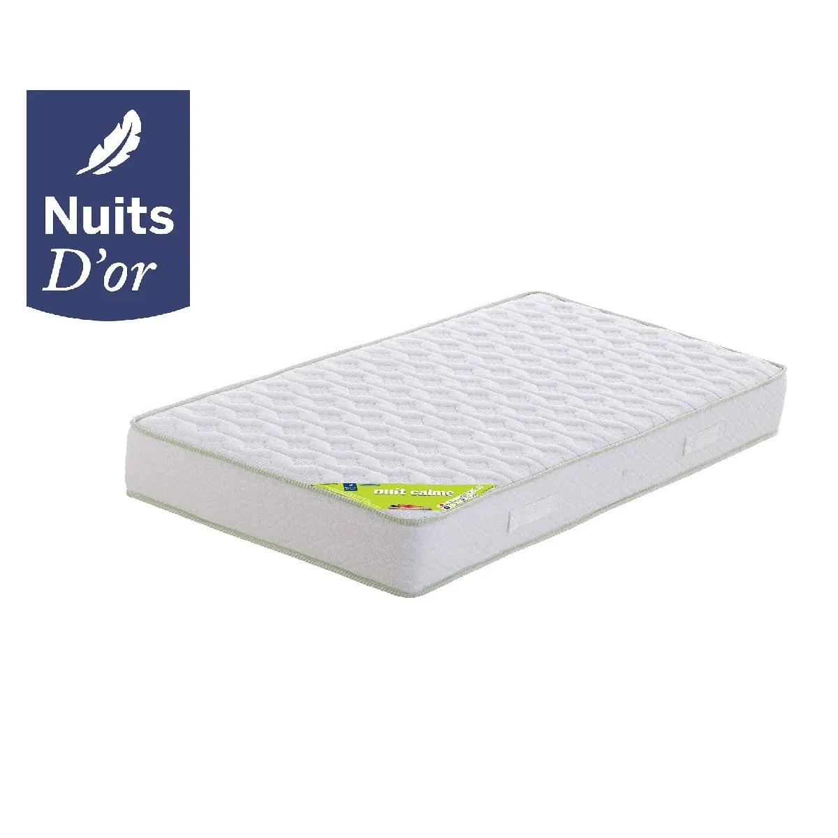 NUITS D OR Nuit calme matelas 90x190 densit&eacute; 35kg/m3 - hauteur 21 cm - soutien ferme - orthop&eacute;dique