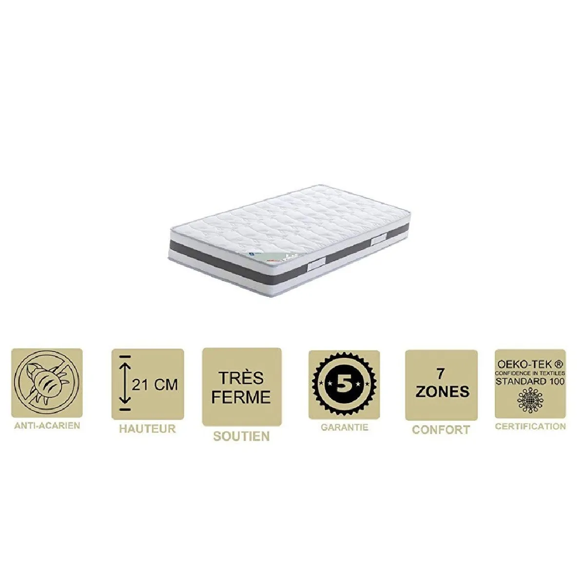 Provence Literie Matelas Mémoire de Forme 80x190 - Très Ferme Provence Literie Matelas Mémoire de Forme 80x190 - Très Ferme