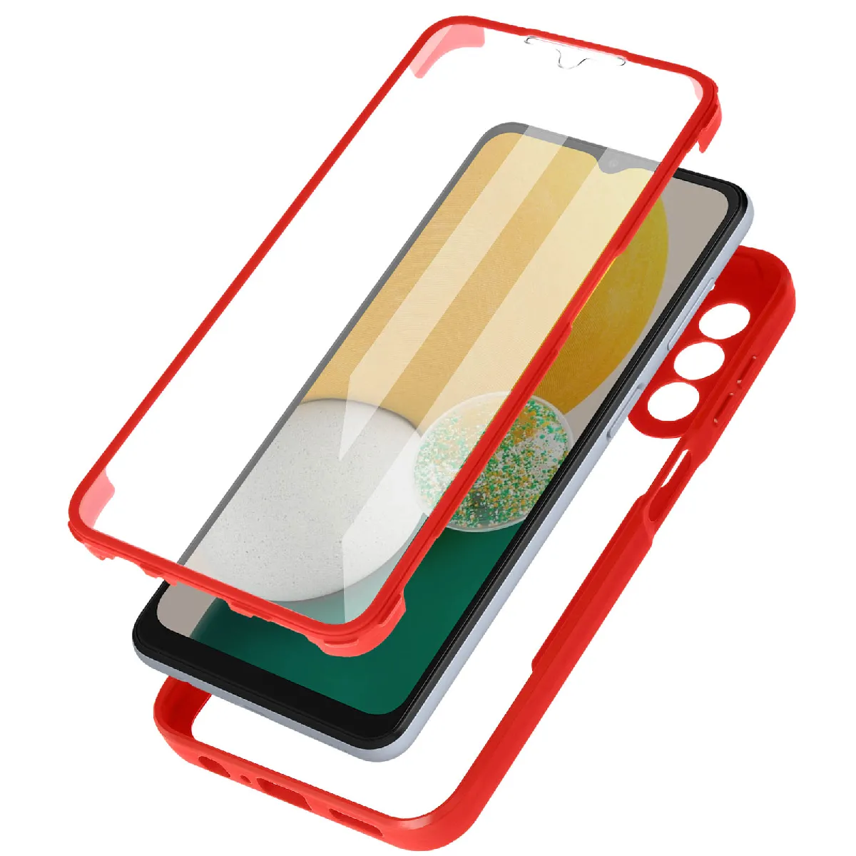 Avizar Rouge Coque Intégrale Pour Galaxy A13 5G Antichoc Dos Rigide Contour En Silicone
