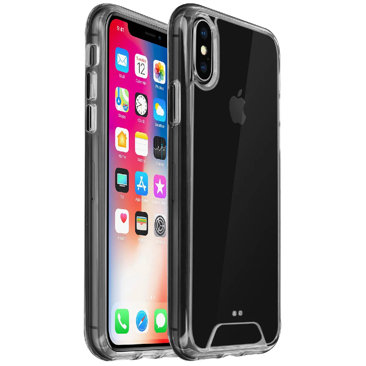 Avizar Coque Apple Iphone/Xs Coque Cristal Bi-Matière Transparent