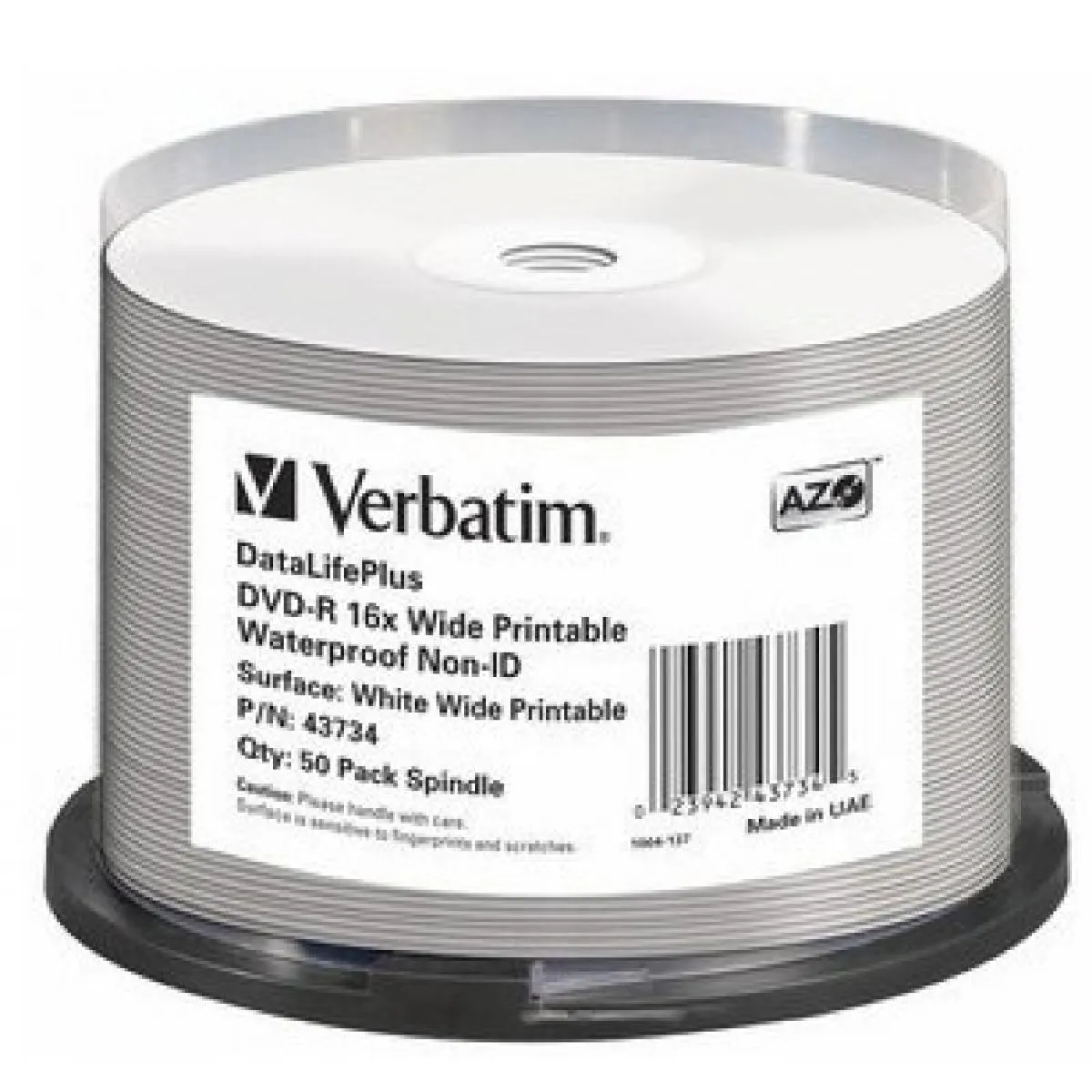 Verbatim DataLifePlus 50 x DVD R 4.7 Go 16x surface imprimable par jet d'encre surface imprimable large spindle - vue 3