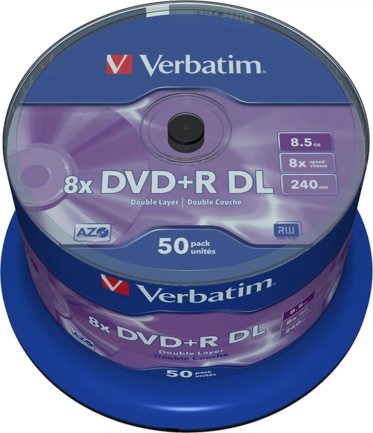 Verbatim DVD+R Double Layer 8x Matt 50pk Spindle - vue 3