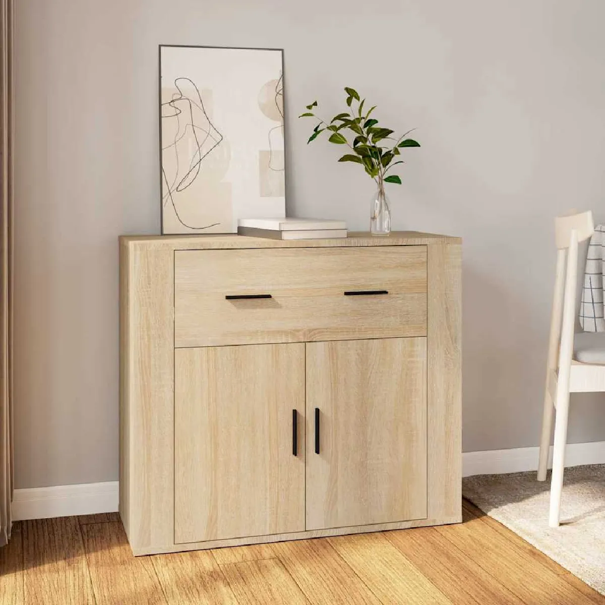 Non Communiqué Chêne Sonoma Buffet 80X33x70 Cm Bois D Ingénierie - Image 3