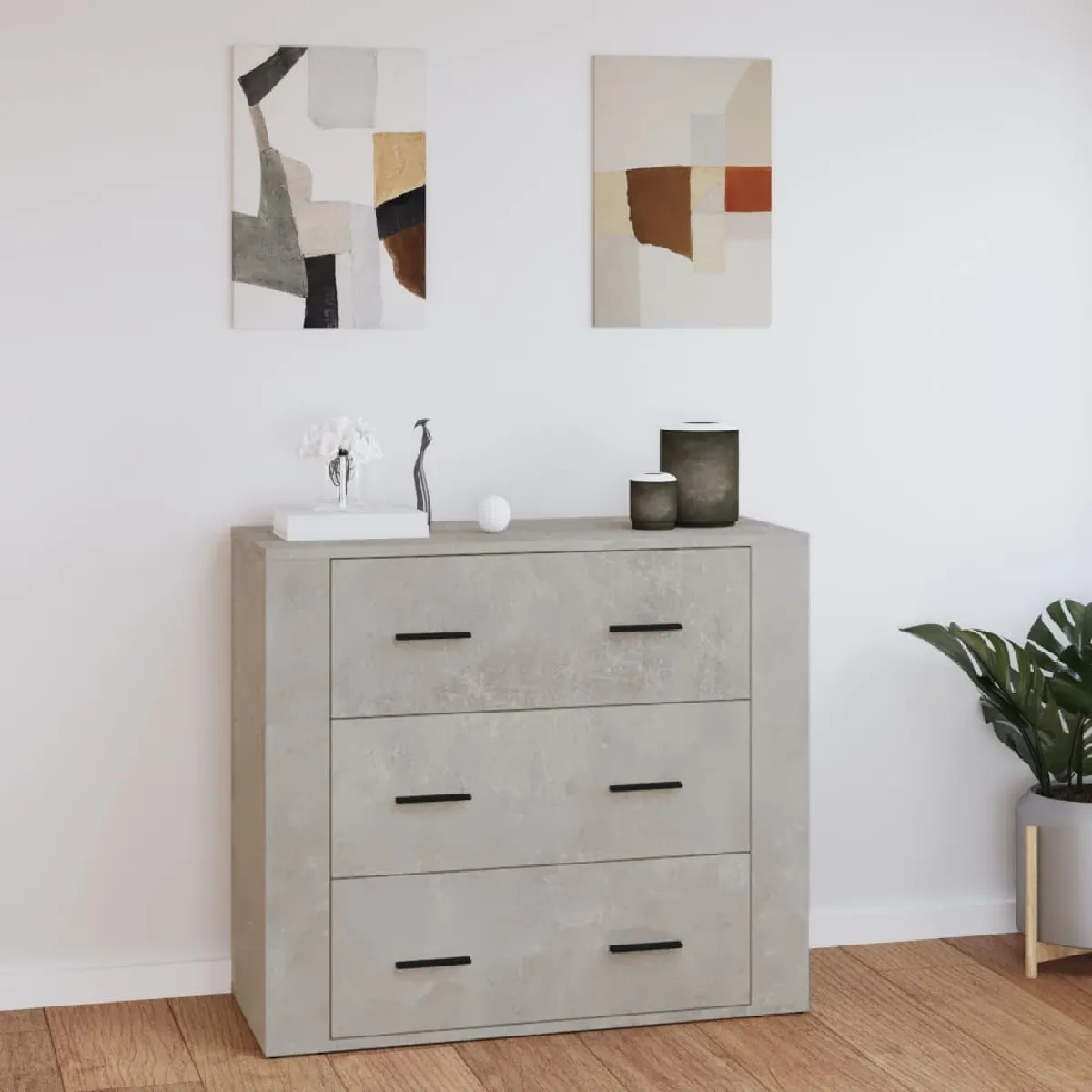 VIDAXL - Buffet - Gris béton - 80x33x70 cm - Image 2