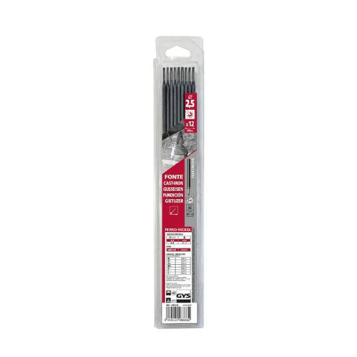 Bd Électrodes Fonte Ferro Nickel, Diamètre 2,5 Mm, Longueur 350 Mm, Boîte De 12 Pièces - Image 5