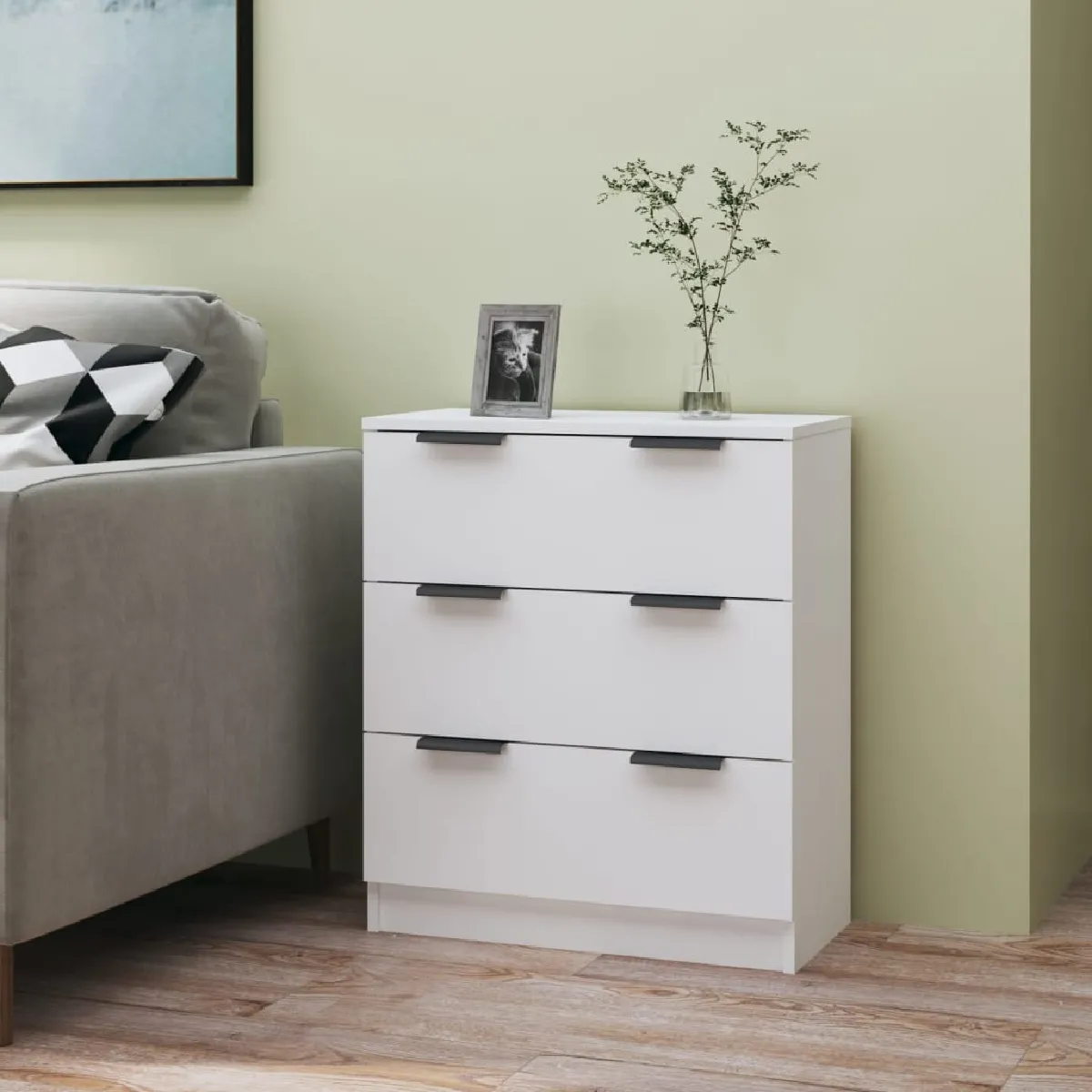 Vidaxl Buffet Blanc 60x30x70 cm Bois d'ingénierie