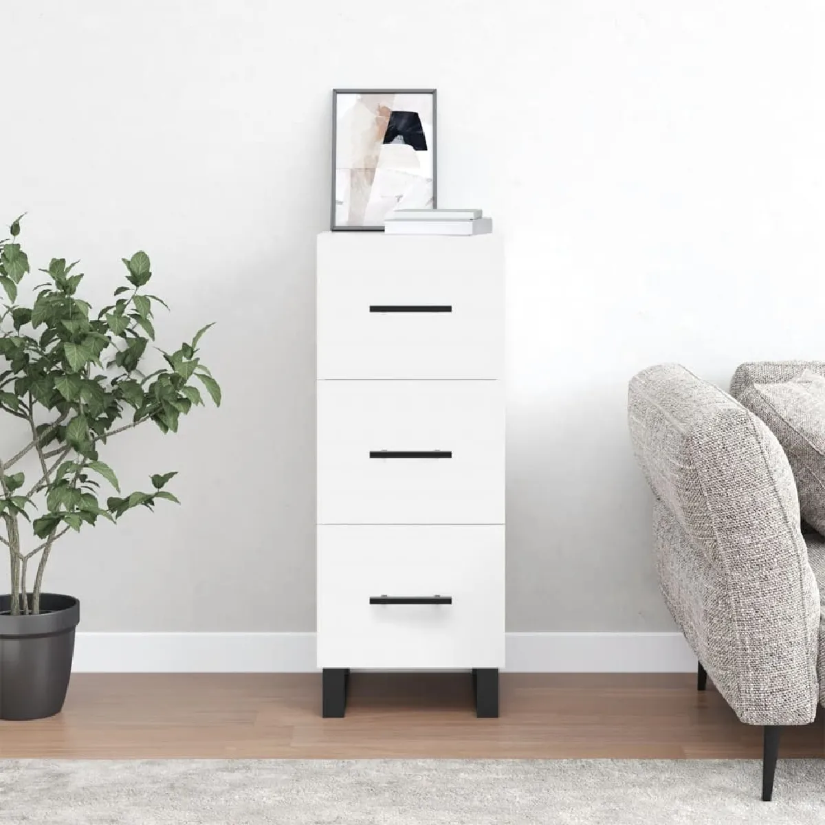 VIDAXL - Buffet - 34,5x34x90 cm - Blanc - Image 3