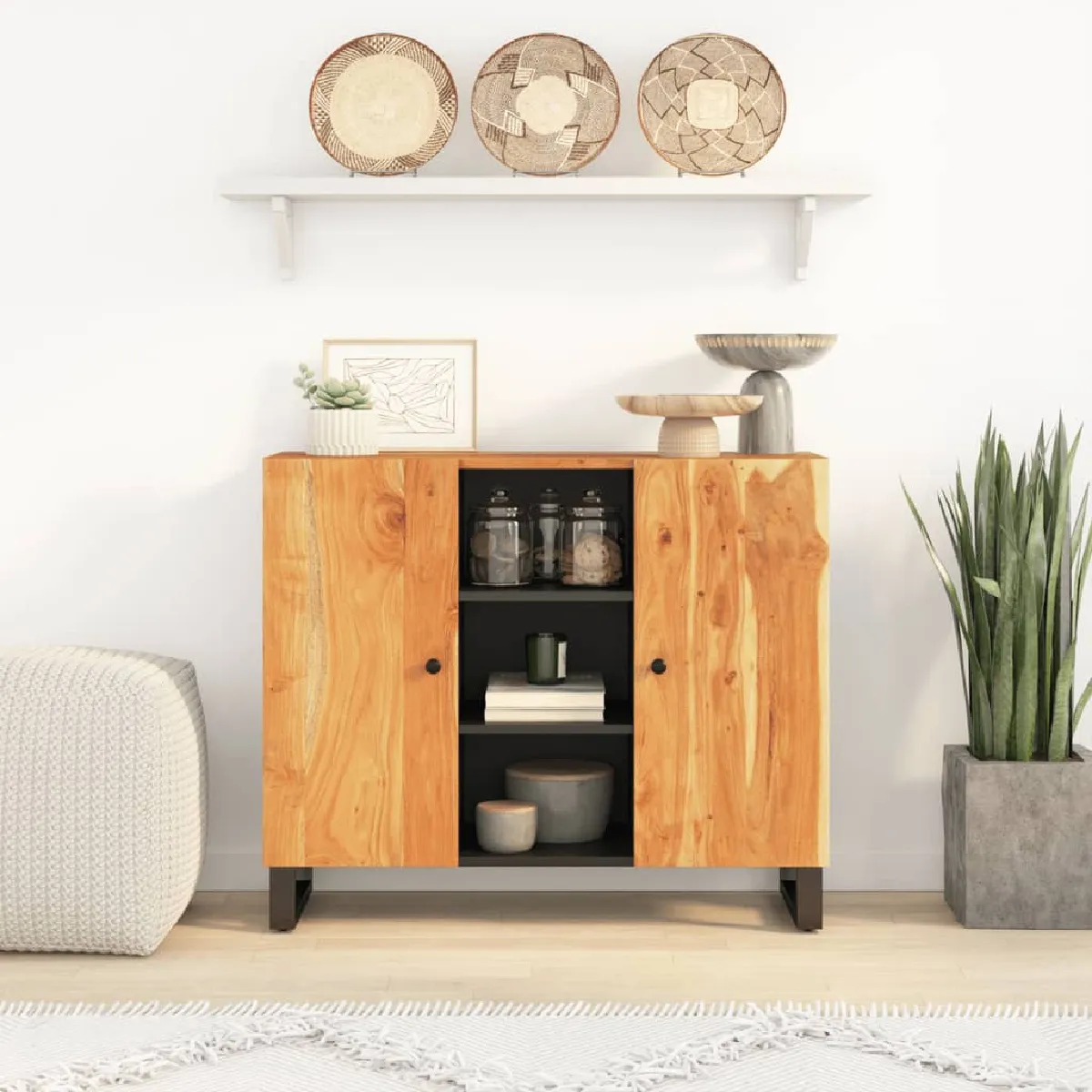 VIDAXL - Buffet - Bois massif d'acacia - 90x33x75 cm - Image 3