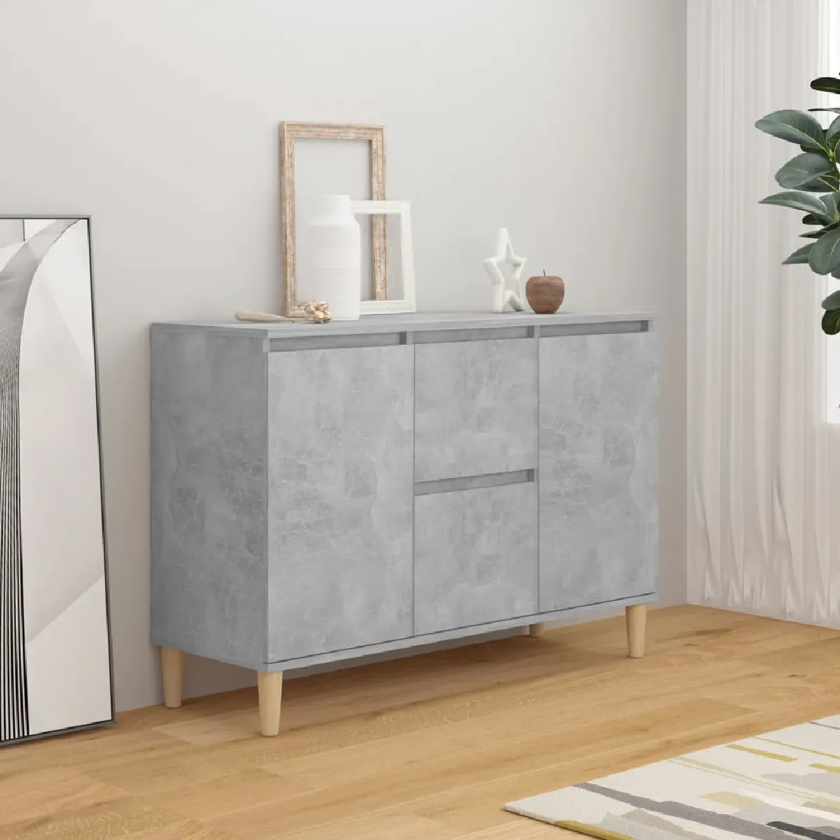 Non Communiqué Gris B Buffet Éton 101X35x70 Cm Bois D Ingénierie - Image 3