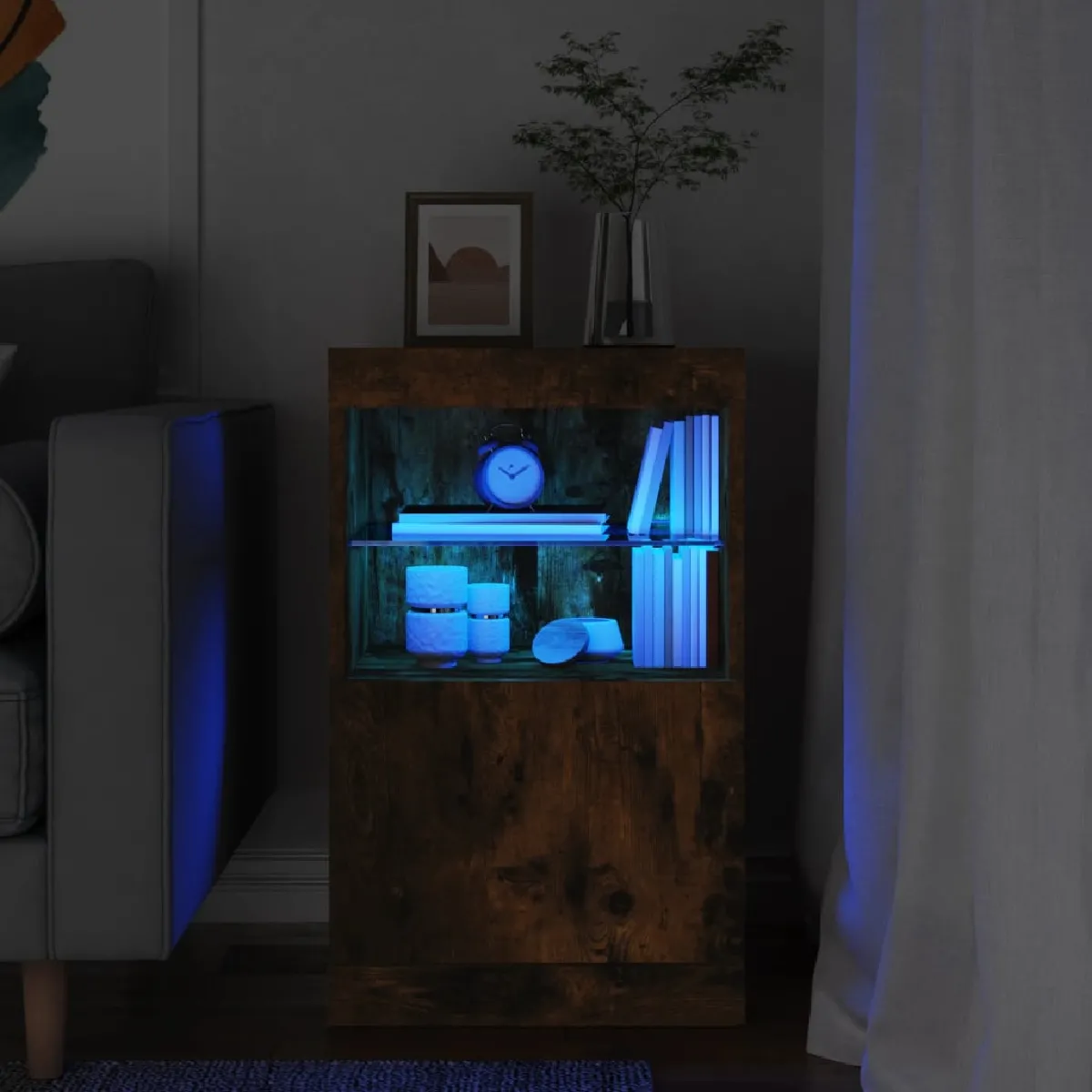vidaXL - Buffet - Chêne Fumé - 41x37x67 cm - Image 2