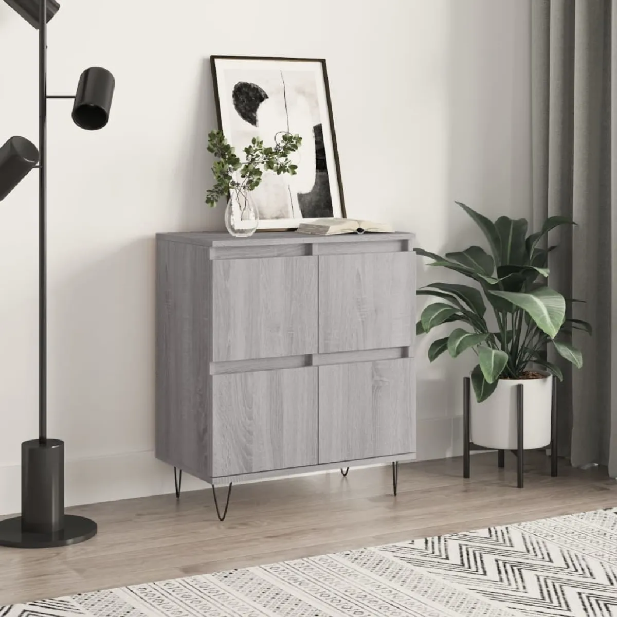 Vidaxl Buffet Sonoma Gris Bois d'ingénierie 60x35x70 cm