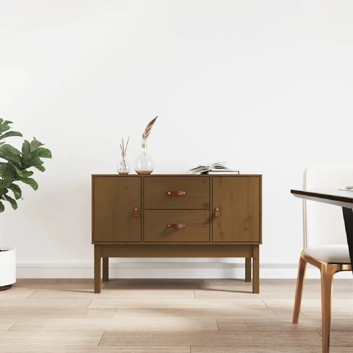 Non Communiqué Marron Vidaxl Buffet Miel 110X40x78 Cm Bois Massif De Pin823527 - Image 3