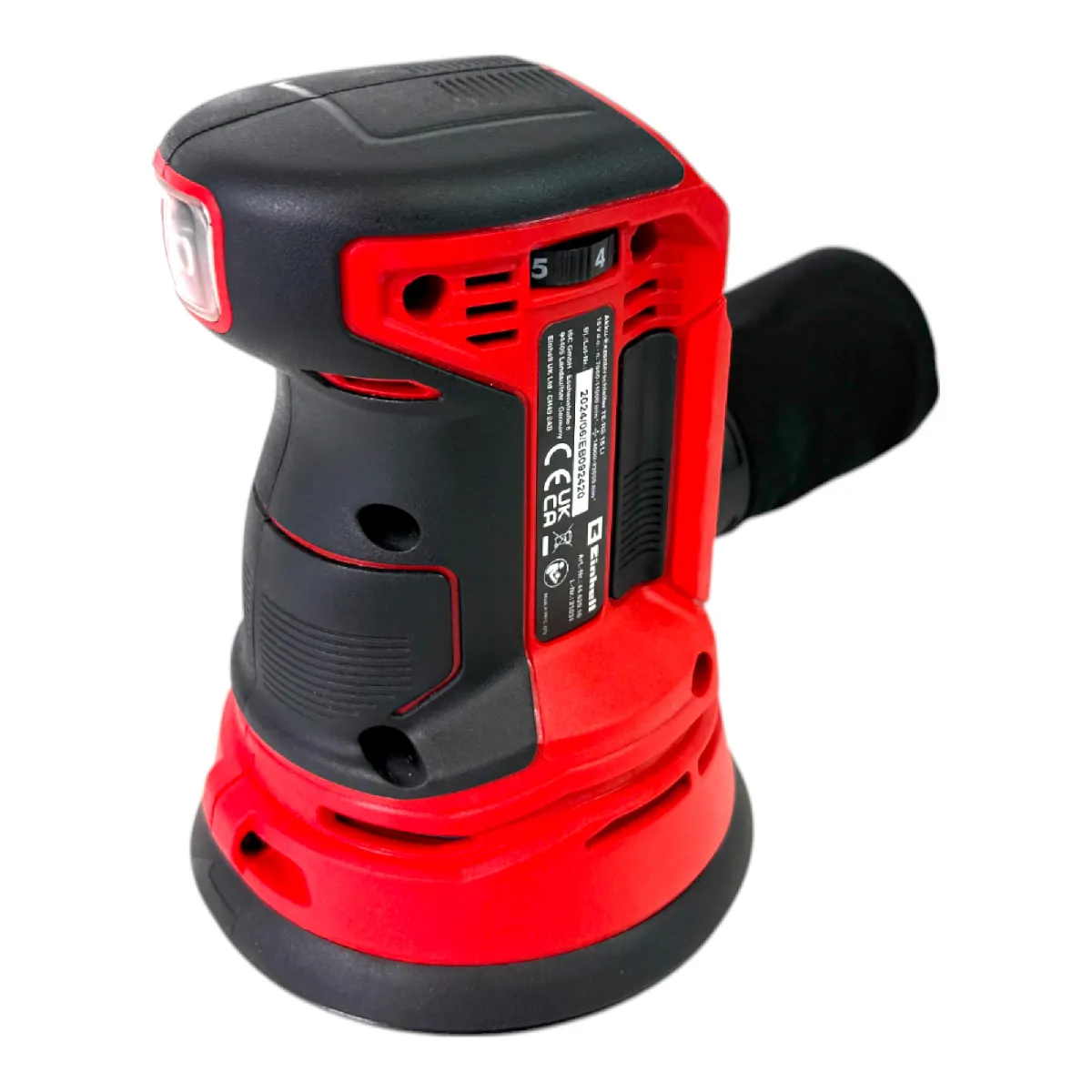 Einhell Ponceuse excentrique sans fil TE RS 18 Li Solo Power X Change 18V Variateur électronique Système auto agrippant avec 1 feuille abrasive Livré sans Batterie ni Chargeur