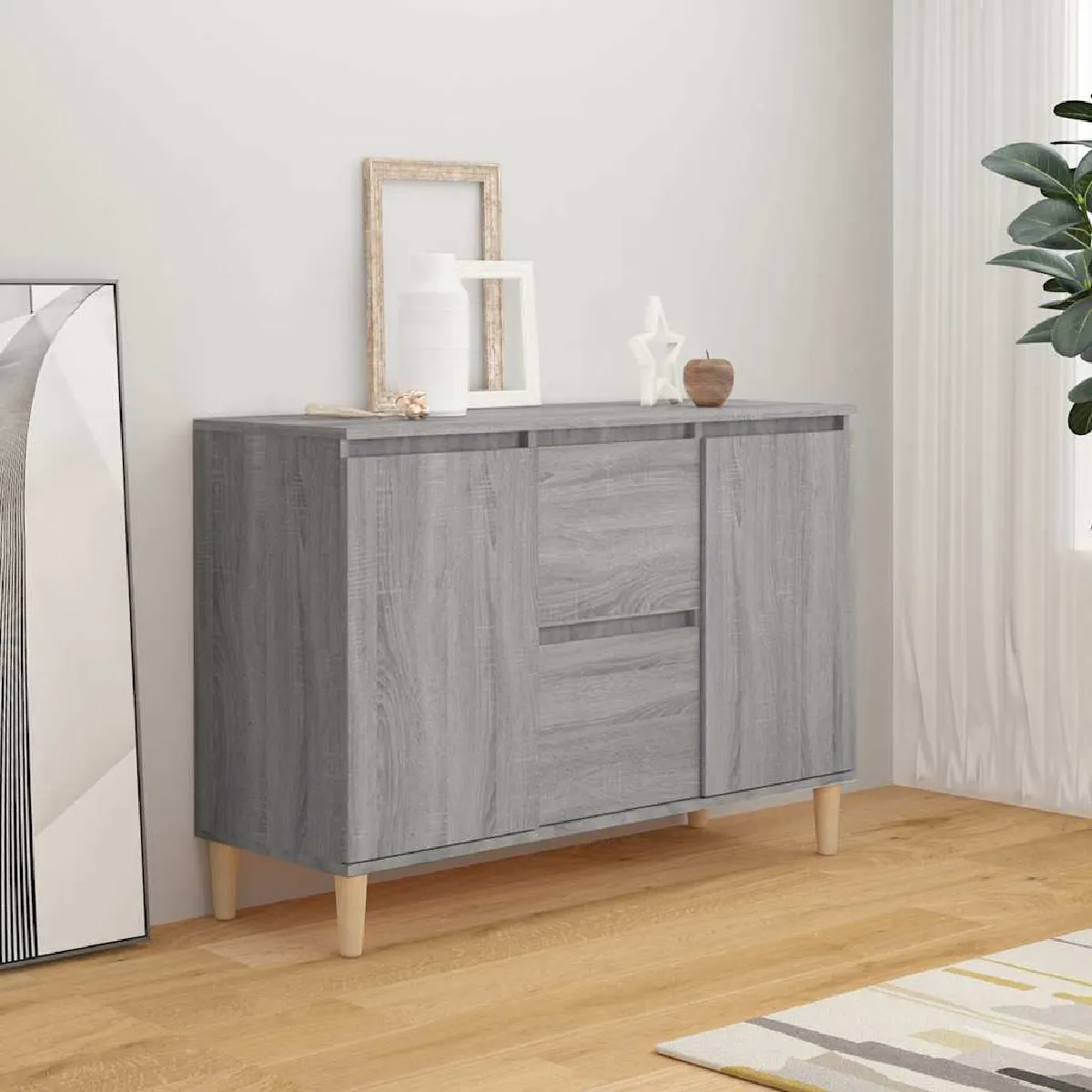 Non Communiqué Sonoma Gris Buffet 101X35x70 Cm Bois D Ingénierie - Image 3