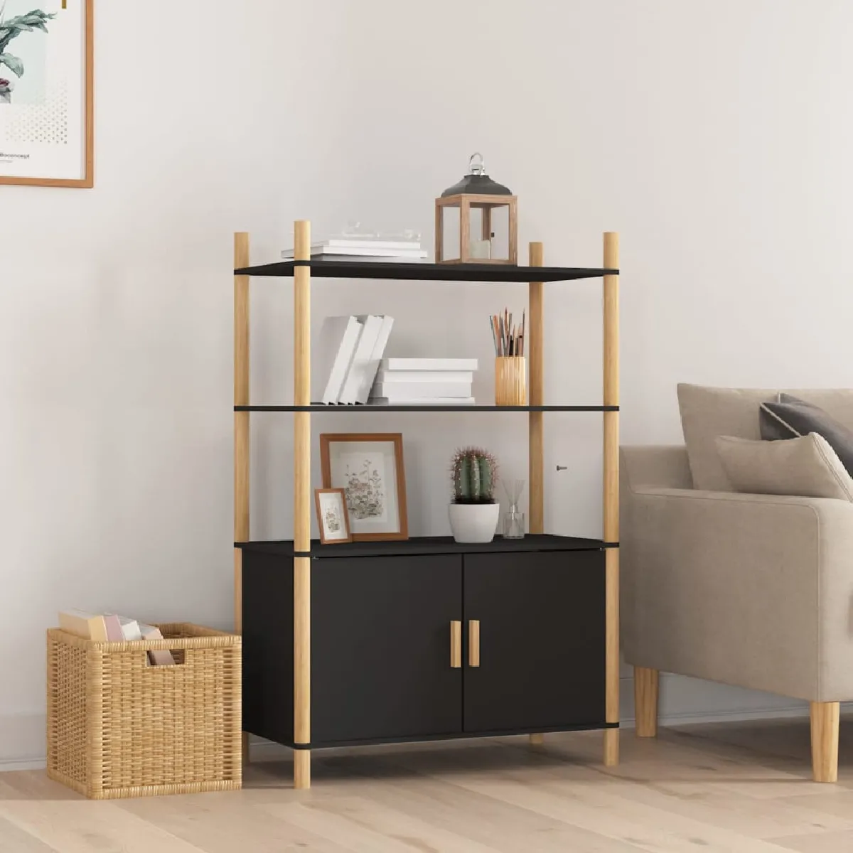 Vidaxl Noir Buffet Haut 80X40x121 Cm