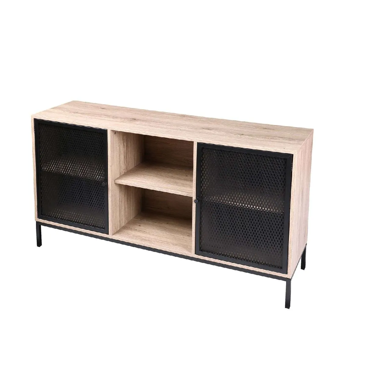 Buffet 2 portes Soho en bois et métal - Beige et noir Buffet 2 portes Soho en bois et métal - Beige et noir