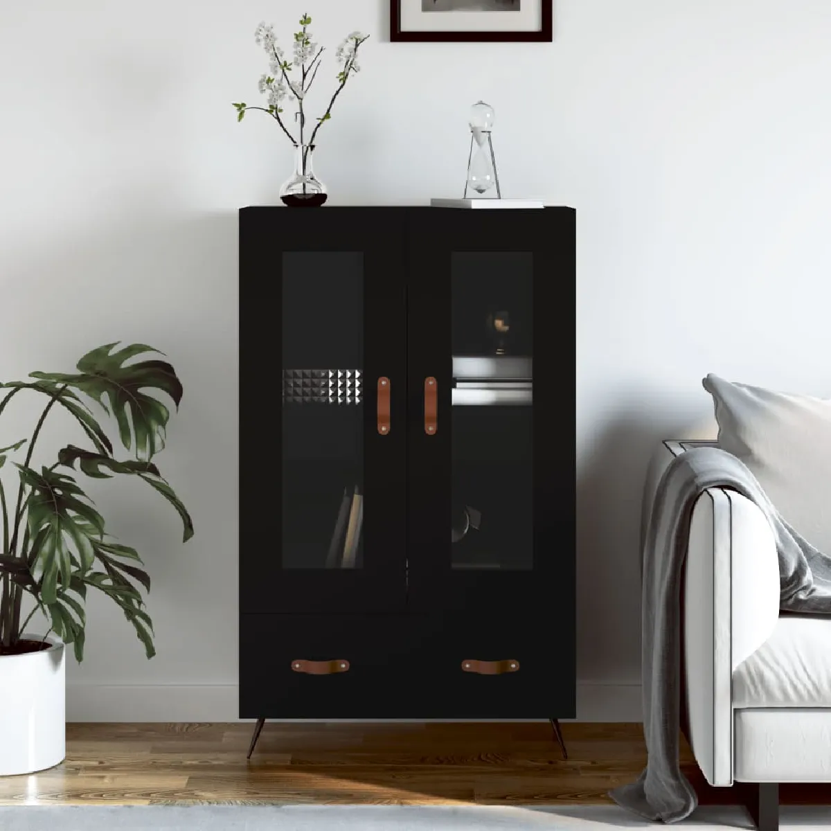 VIDAXL Buffet haut Noir