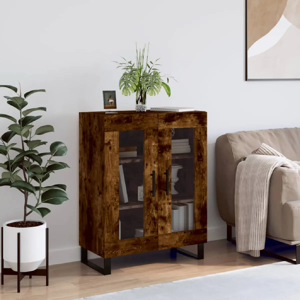 vidaXL Buffet Chêne fumé 69 5x34x90 cm