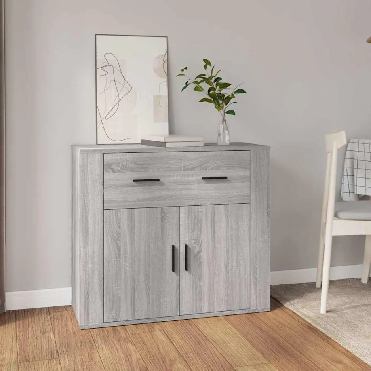 Non Communiqué Gris Buffet Sonoma 80X33x70 Cm Bois D Ingénierie - Image 3