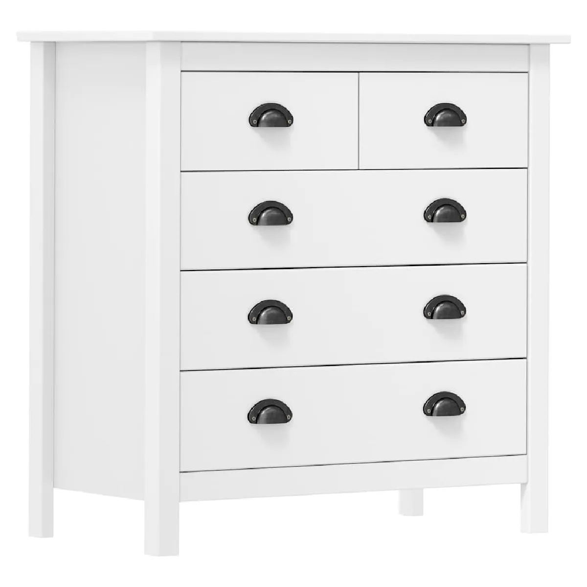 VIDAXL - Buffet - Hill - Bois de pin - Blanc - 79x40x80 cm - Image 3