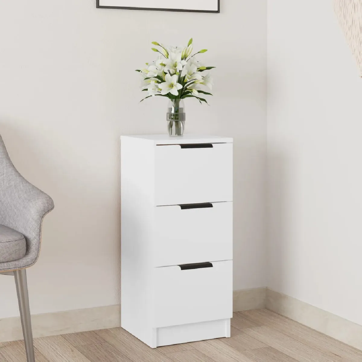 vidaXL - Buffet - 30x30x70 cm - Blanc - Image 3
