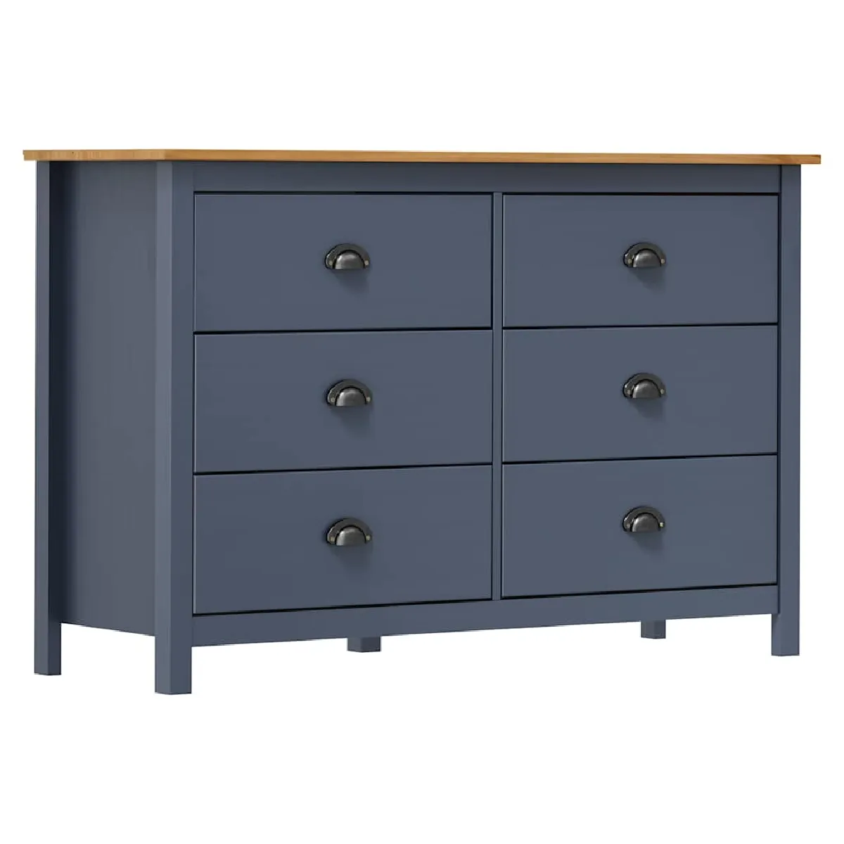 vidaXL - Buffet - Hill - Pin Massif - Gris - 125x40x80 cm - Image 2
