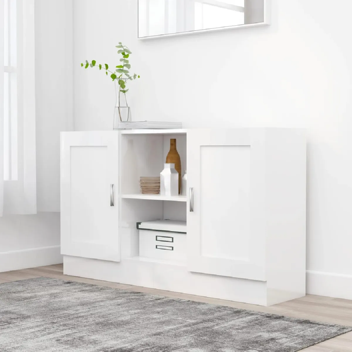 Non Communiqué Blanc Buffet 120X30,5X70 Cm Bois D Ingénierie - Image 3