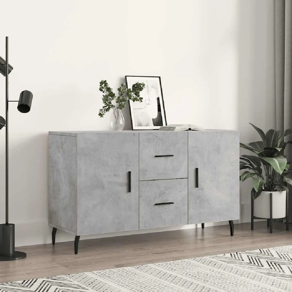 VIDAXL - Buffet - Gris Béton - 100x36x60 cm - Image 2