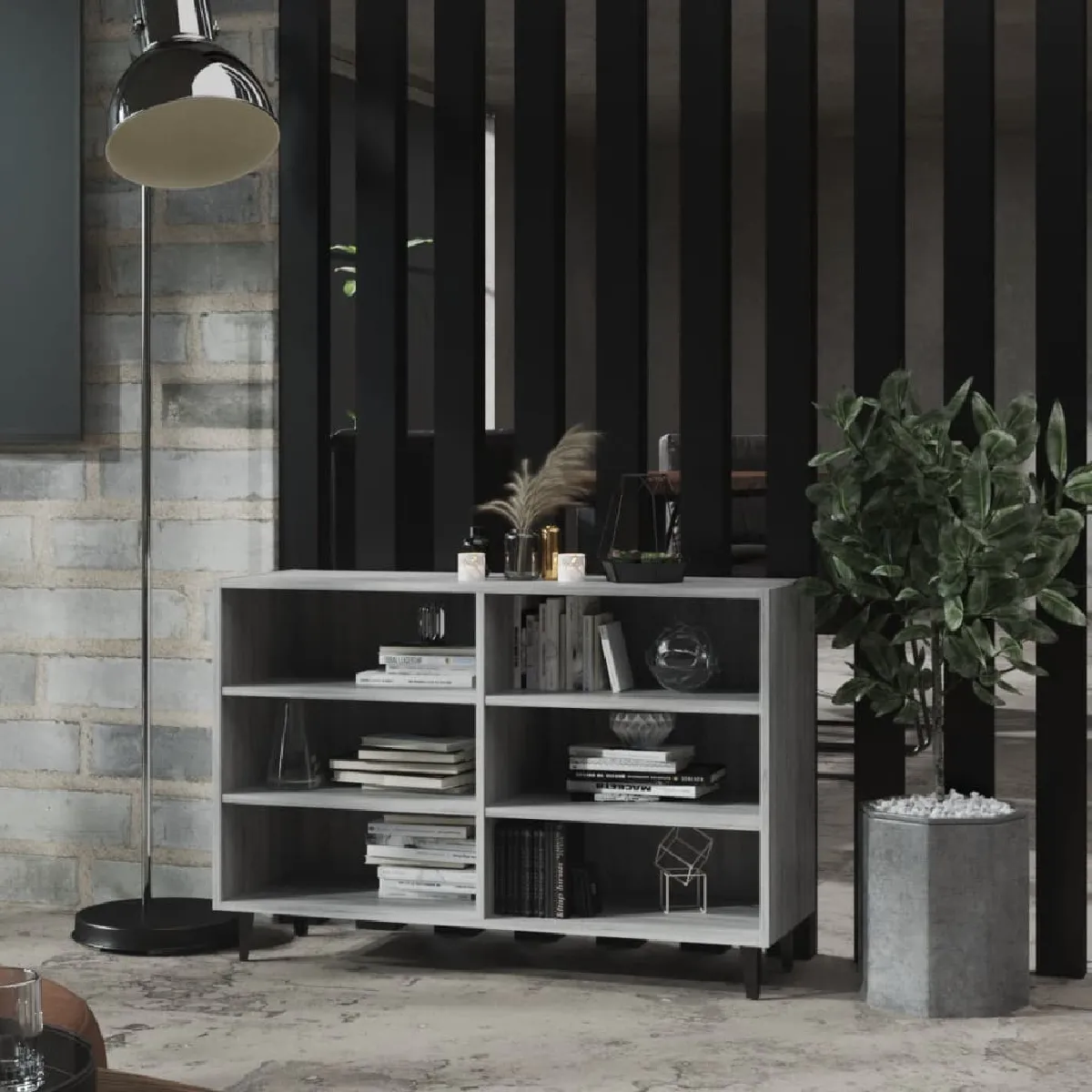 Non Communiqué Gris Buffet Sonoma 103,5X35x70 Cm Bois D Ingénierie - Image 3
