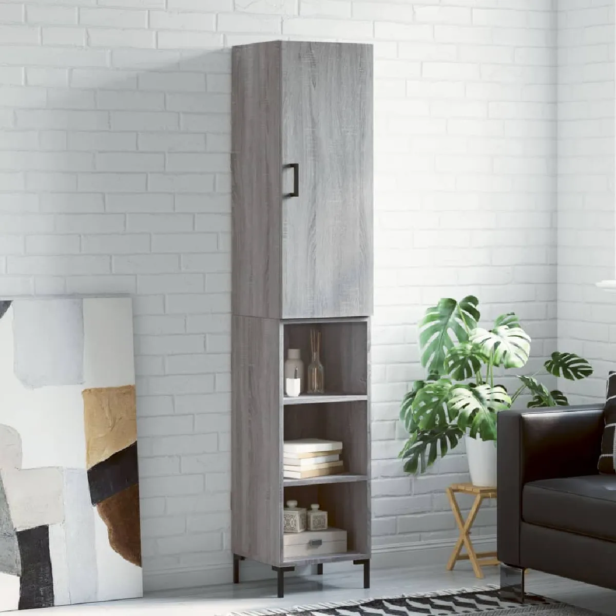 Vidaxl Buffet haut Sonoma gris 180 cm - vue 2