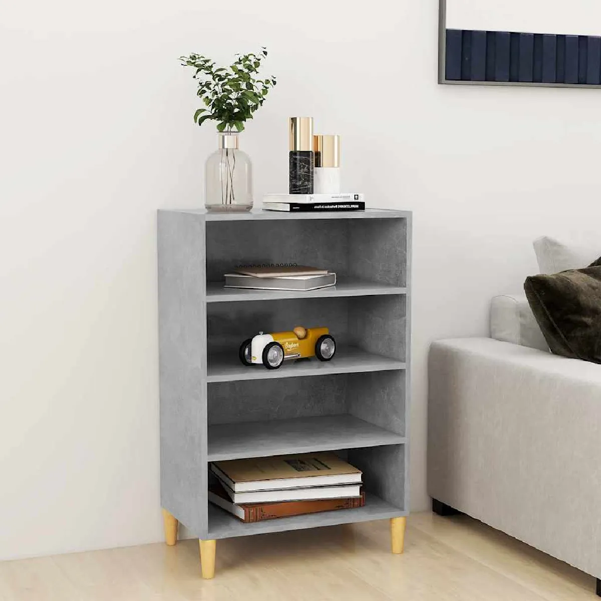 vidaXL - Buffet - Style Industriel - Gris Béton - 57x35x90 cm - Image 2