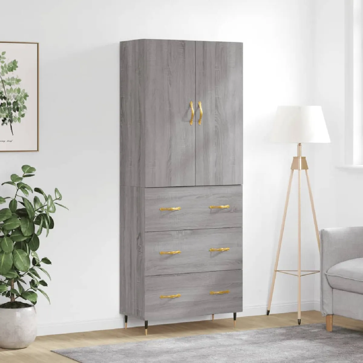 Vidaxl Gris Buffet Haut Sonoma