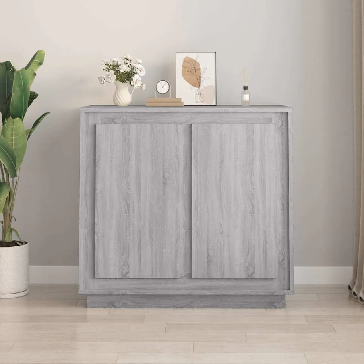 vidaXL - Buffet - Salon - Gris - 80x34x75 cm - Image 3